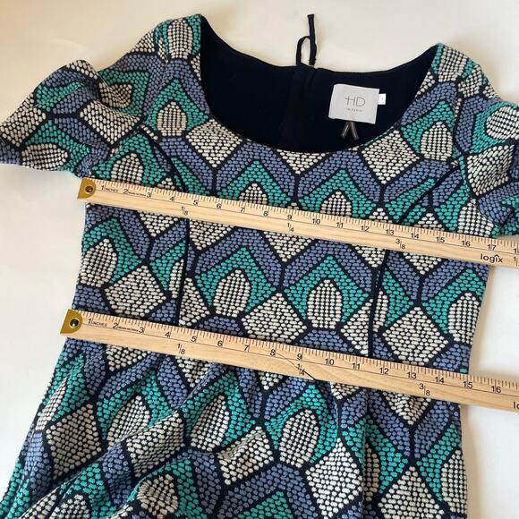 Anthropologie HD in Paris Dress M Geometric Pattern Retro Mod Parisian Style - Picture 4 of 10